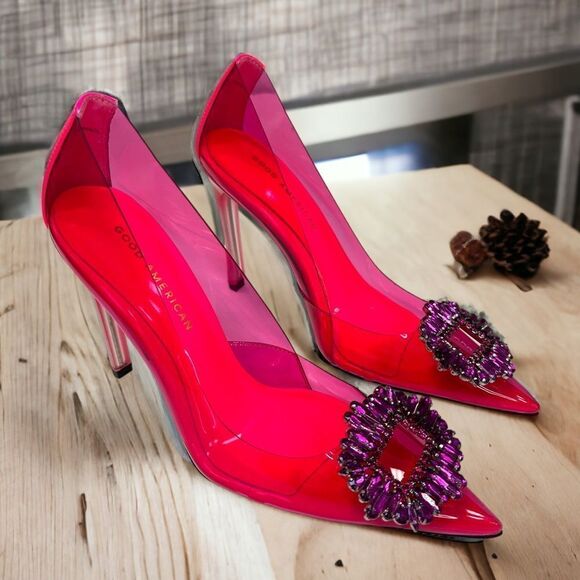 Good American Women’s Hot Pink Cinder-f*cking-rella Pump Size 7 - Picture 1 of 9